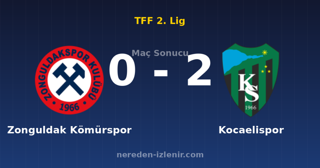 Zonguldak Kömürspor 0-2 Kocaelispor