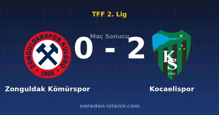 Zonguldak Kömürspor 0-2 Kocaelispor