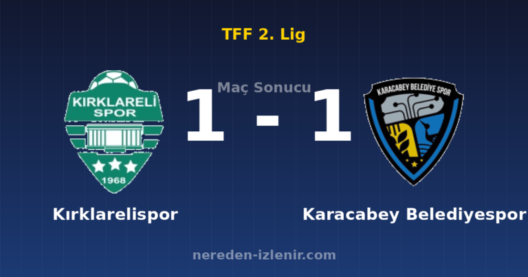 Kırklarelispor 1-1 Karacabey Belediyespor