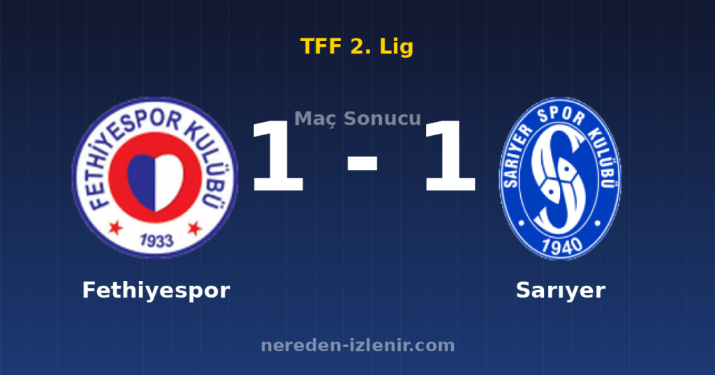 Fethiyespor 1-1 Sarıyer