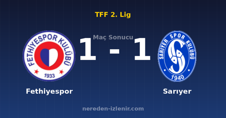 Fethiyespor 1-1 Sarıyer