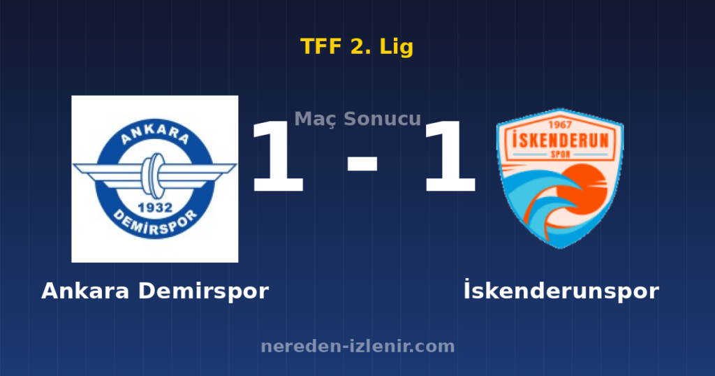 Ankara Demirspor 1-1 İskenderunspor