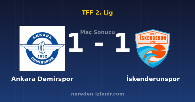 Ankara Demirspor 1-1 İskenderunspor