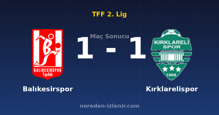 Balıkesirspor 1-1 Kırklarelispor
