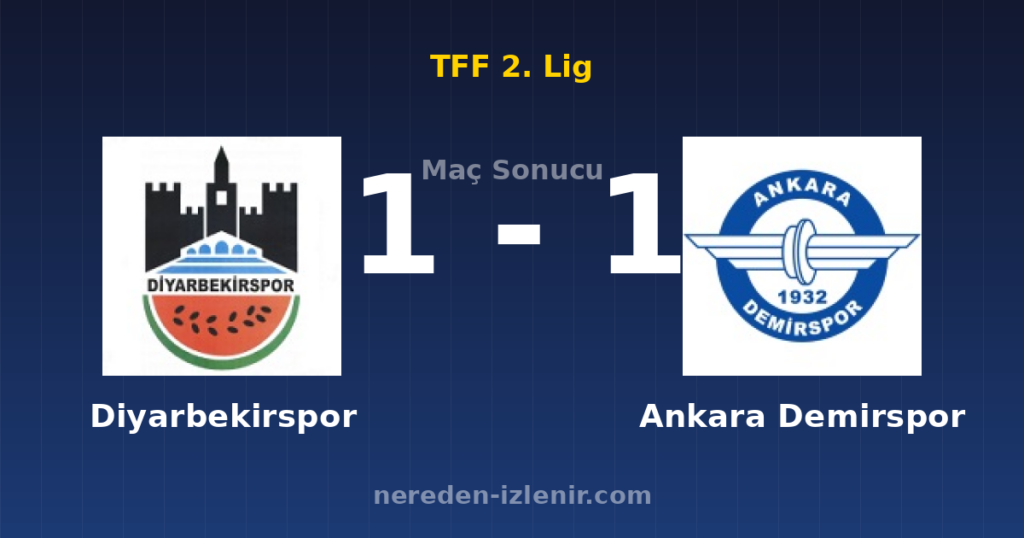 Diyarbekirspor 1-1 Ankara Demirspor
