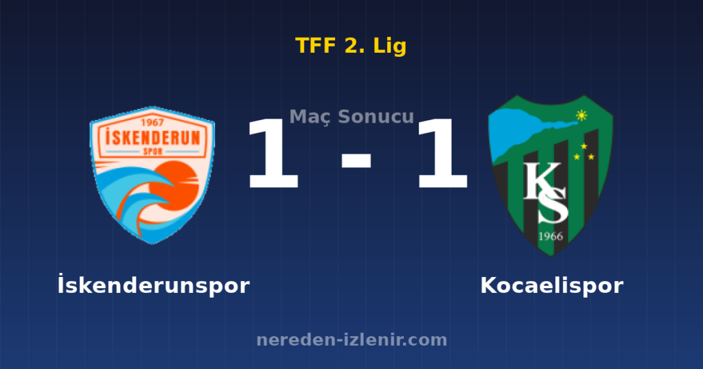 İskenderunspor 1-1 Kocaelispor