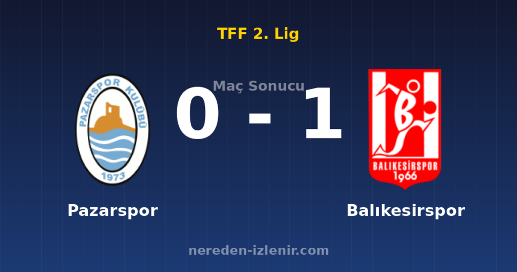 Pazarspor 0-1 Balıkesirspor