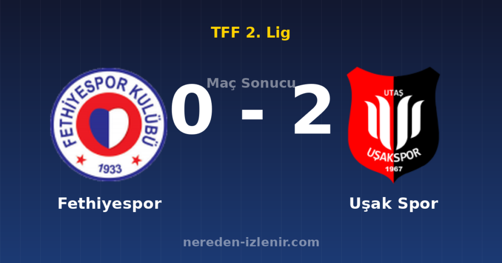 Fethiyespor 0-2 Uşak Spor