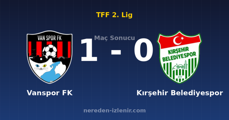 Vanspor FK 1-0 Kırşehir Belediyespor