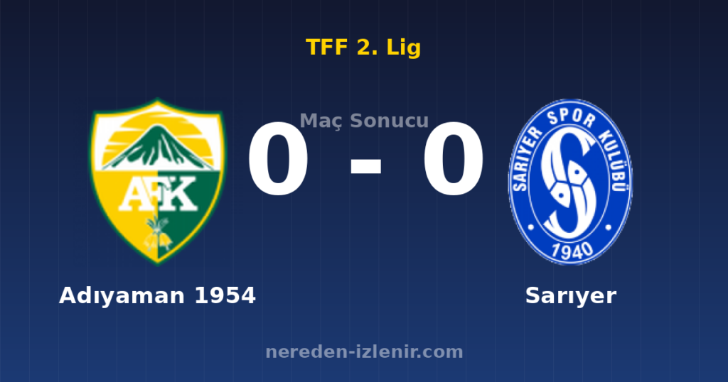 Adıyaman 1954 0-0 Sarıyer