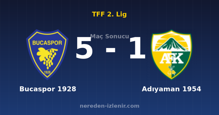 Bucaspor 1928 5-1 Adıyaman 1954