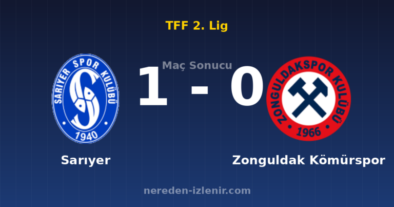Sarıyer 1-0 Zonguldak Kömürspor