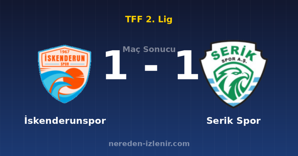 İskenderunspor 1-1 Serik Spor
