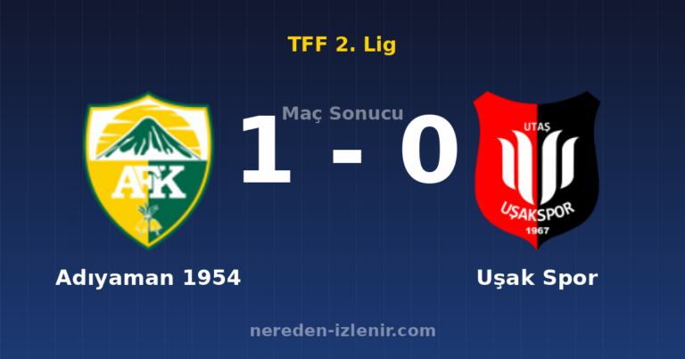Adıyaman 1954 1-0 Uşak Spor