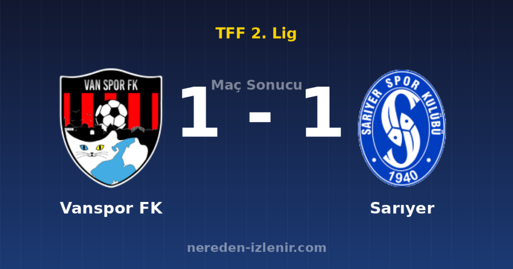 Vanspor FK 1-1 Sarıyer