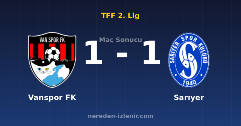 Vanspor FK 1-1 Sarıyer