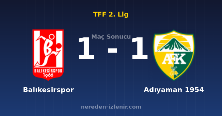 Balıkesirspor 1-1 Adıyaman 1954