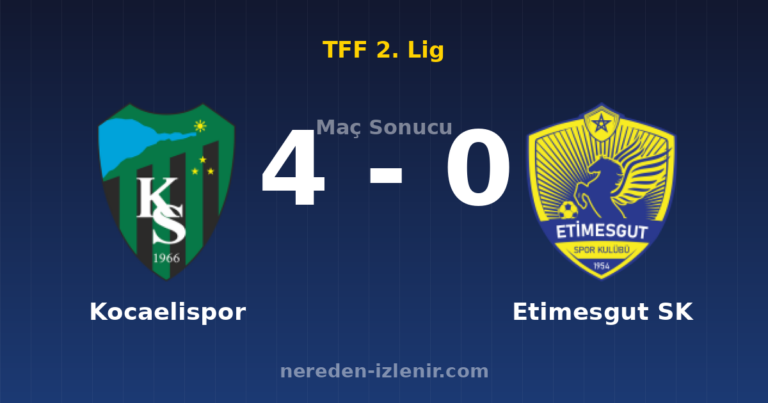 Kocaelispor 4-0 Etimesgut SK