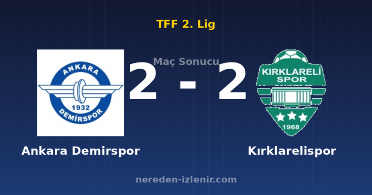 Ankara Demirspor 2-2 Kırklarelispor