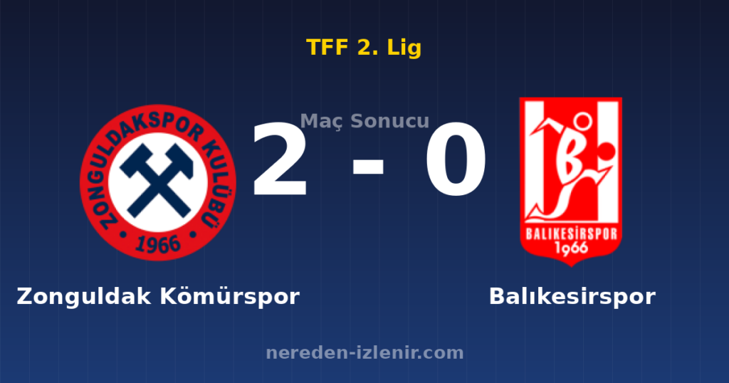 Zonguldak Kömürspor 2-0 Balıkesirspor