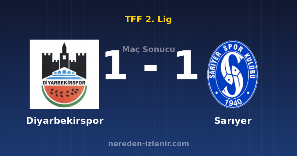 Diyarbekirspor 1-1 Sarıyer
