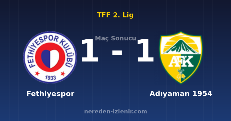 Fethiyespor 1-1 Adıyaman 1954