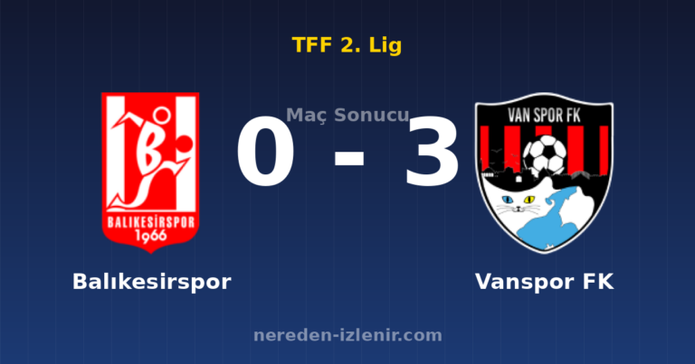 Balıkesirspor 0-3 Vanspor FK