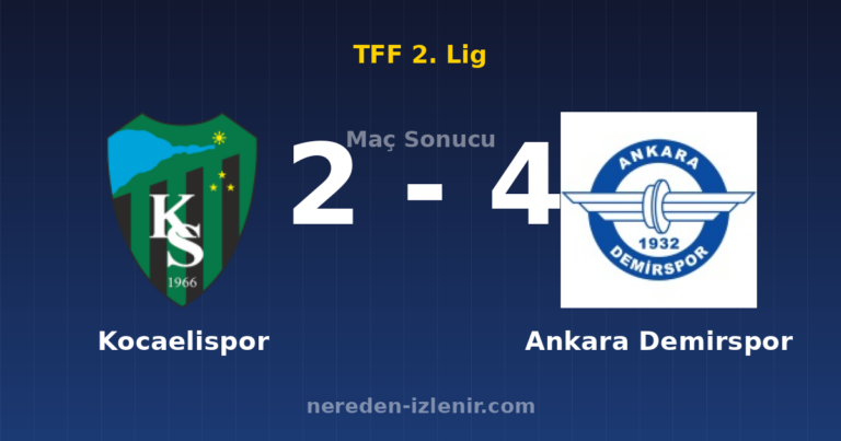 Kocaelispor 2-4 Ankara Demirspor