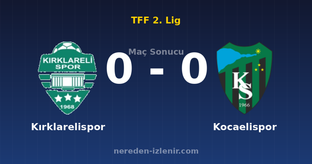 Kırklarelispor 0-0 Kocaelispor