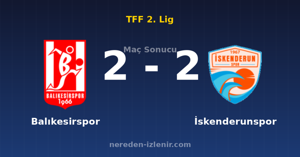 Balıkesirspor 2-2 İskenderunspor