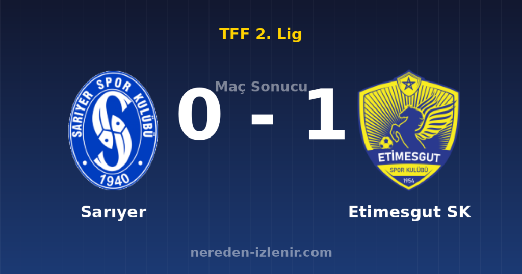 Sarıyer 0-1 Etimesgut SK