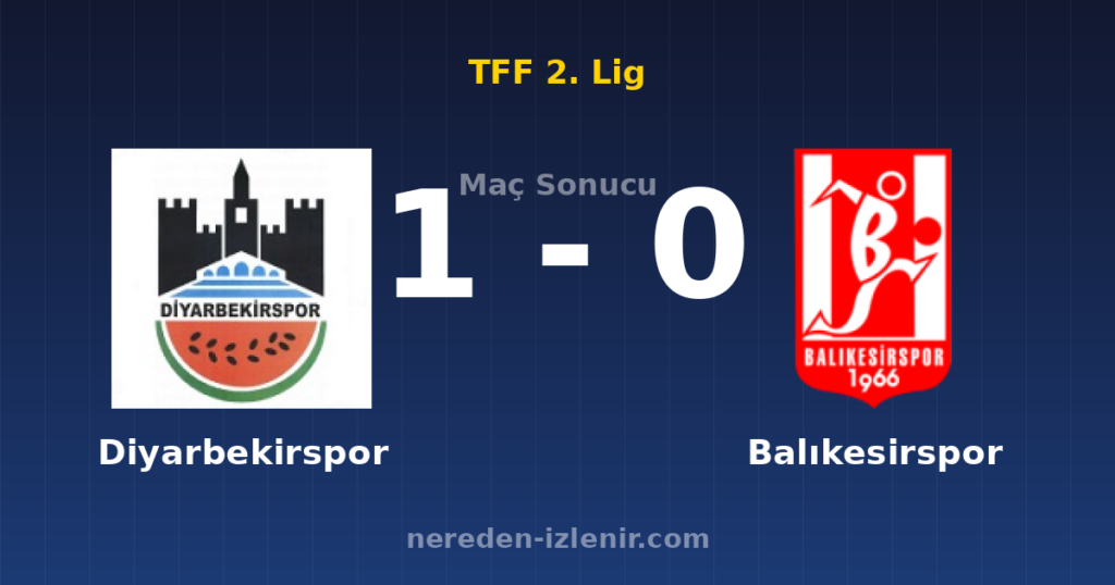Diyarbekirspor 1-0 Balıkesirspor