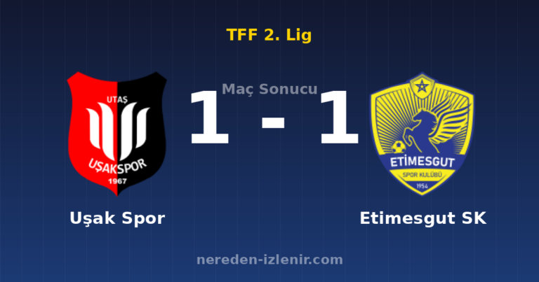 Uşak Spor 1-1 Etimesgut SK