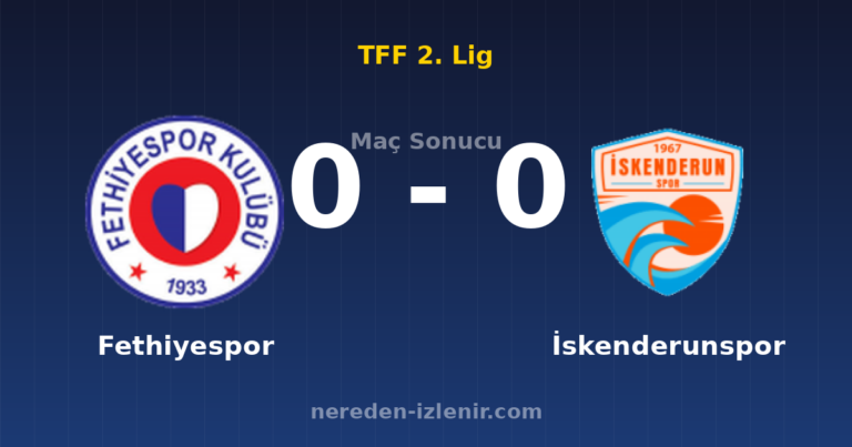 Fethiyespor 0-0 İskenderunspor