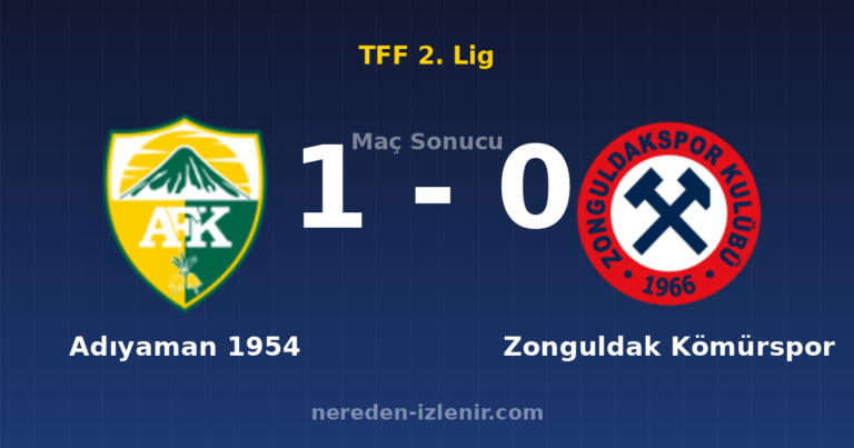 Adıyaman 1954 1-0 Zonguldak Kömürspor