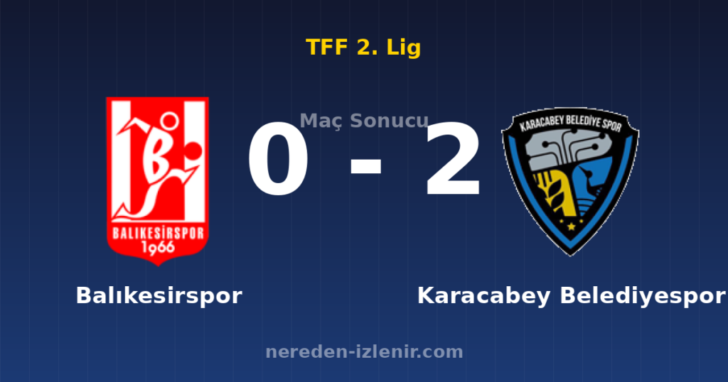 Balıkesirspor 0-2 Karacabey Belediyespor