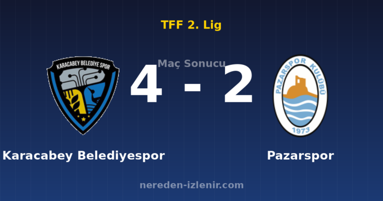 Karacabey Belediyespor 4-2 Pazarspor