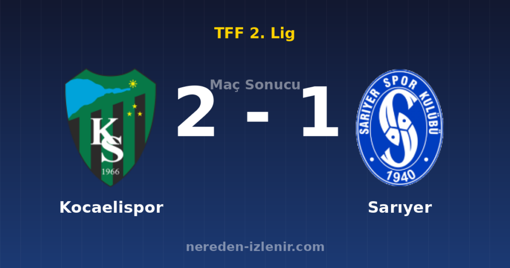Kocaelispor 2-1 Sarıyer