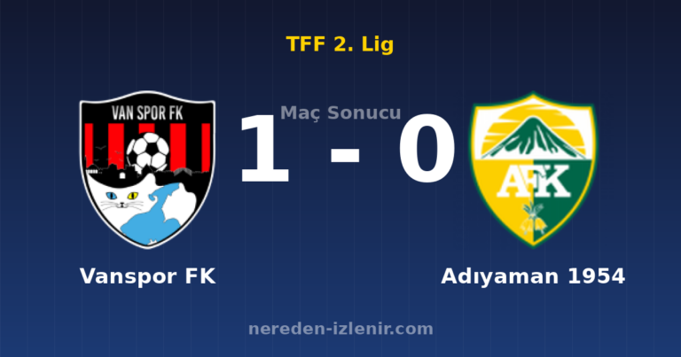 Vanspor FK 1-0 Adıyaman 1954