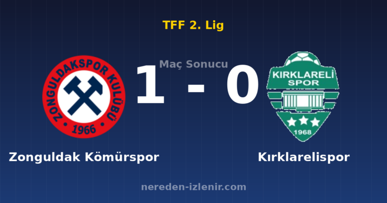 Zonguldak Kömürspor 1-0 Kırklarelispor