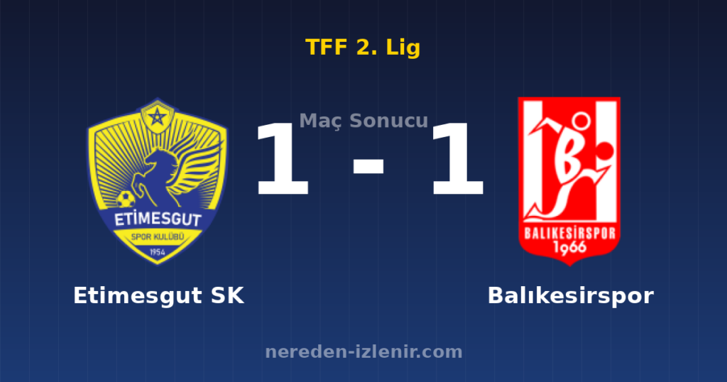 Etimesgut SK 1-1 Balıkesirspor