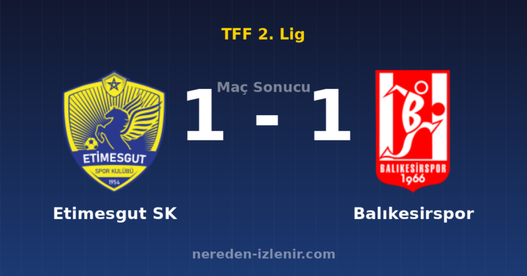 Etimesgut SK 1-1 Balıkesirspor