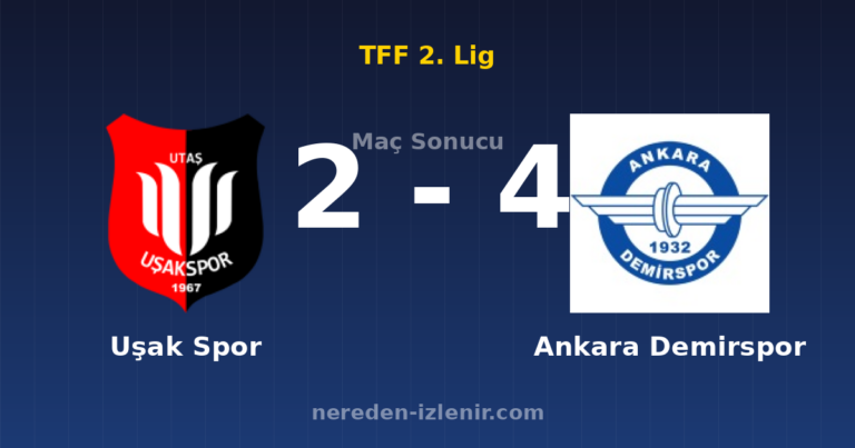 Uşak Spor 2-4 Ankara Demirspor