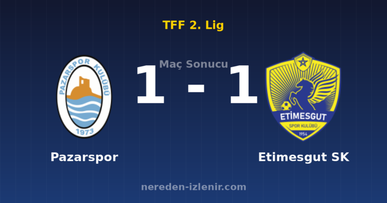 Pazarspor 1-1 Etimesgut SK