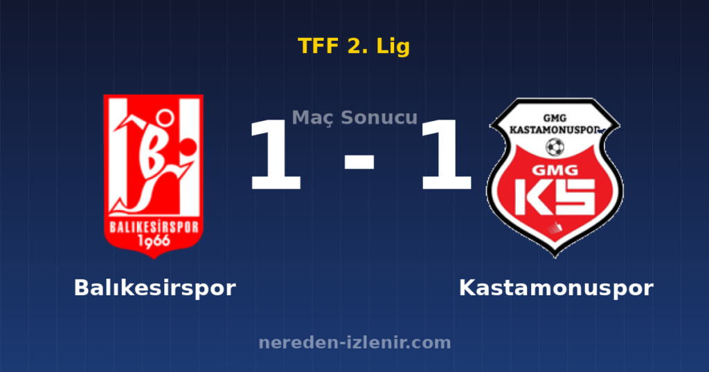 Balıkesirspor 1-1 Kastamonuspor