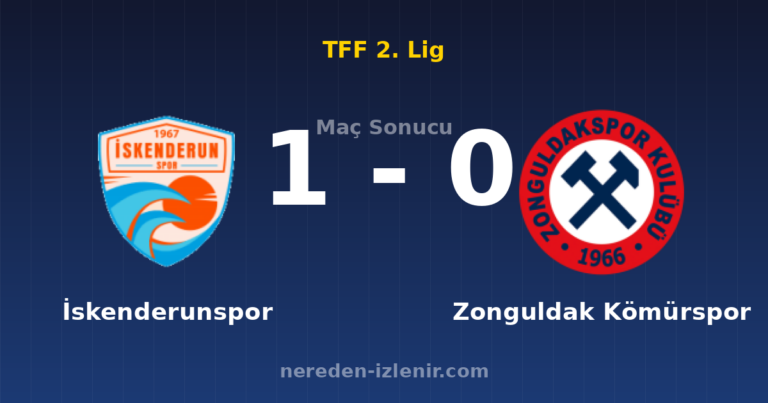 İskenderunspor 1-0 Zonguldak Kömürspor