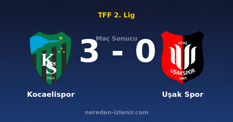 Kocaelispor 3-0 Uşak Spor