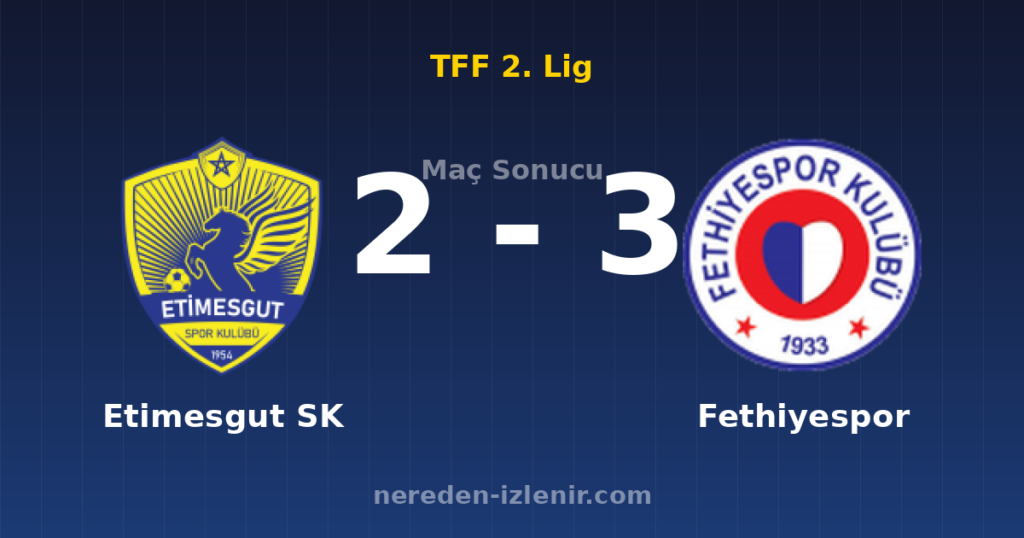 Etimesgut SK 2-3 Fethiyespor