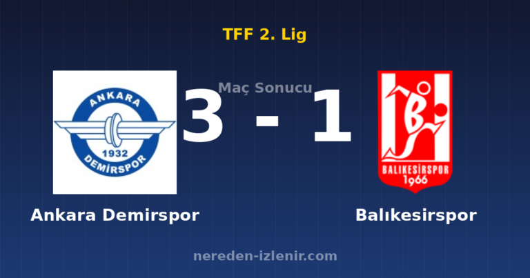 Ankara Demirspor 3-1 Balıkesirspor