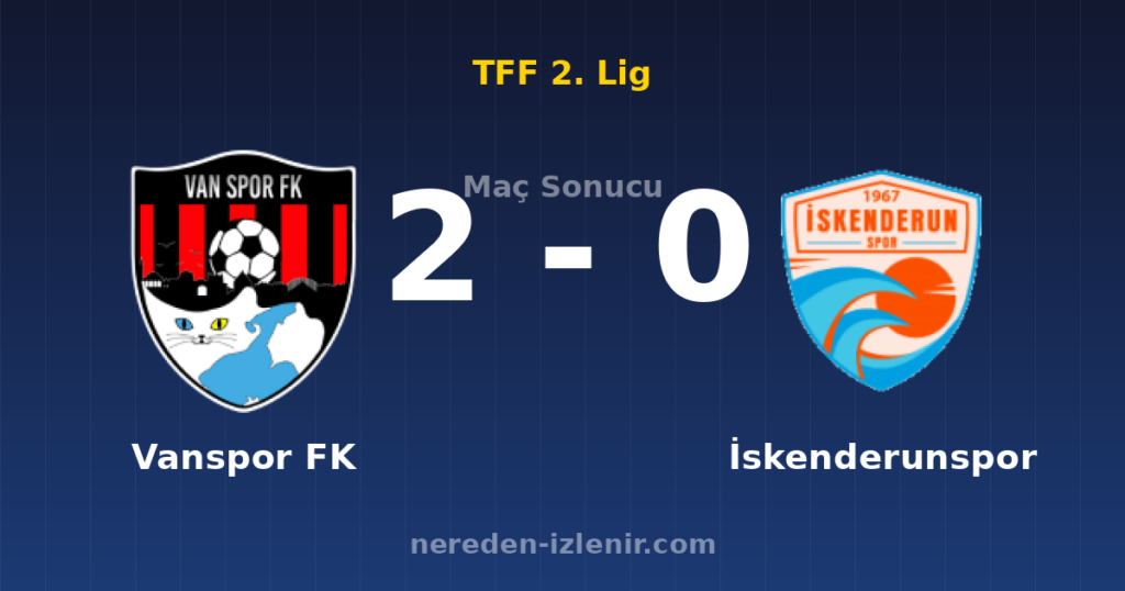 Vanspor FK 2-0 İskenderunspor